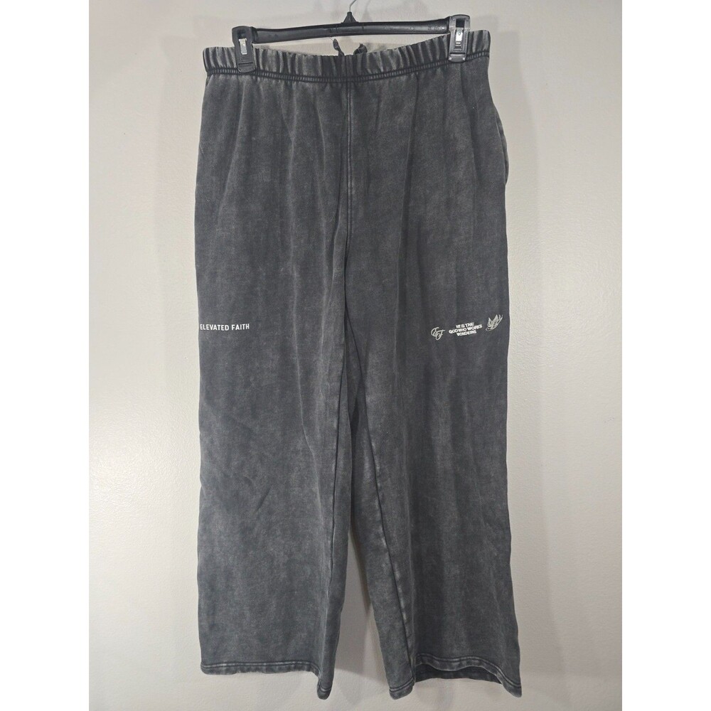 Elevated Faith Gray God Of Mircles Sweatpants Size XXL Wide Leg Baggy Wonder AP